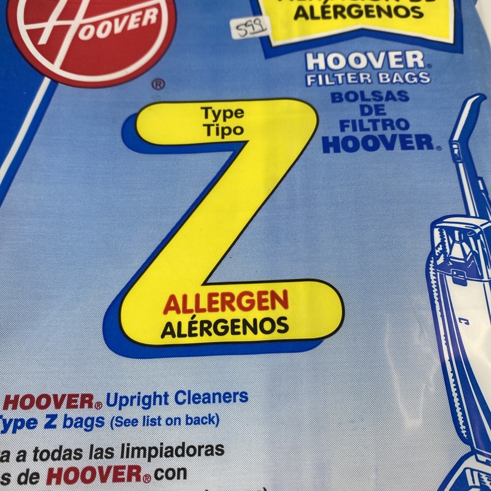 Hoover Type Z‎ Vacuum Upright Cleaner Filter Bags 2 Packs Allergen Filter NIP - Picture 4 of 5